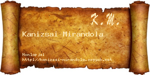 Kanizsai Mirandola névjegykártya